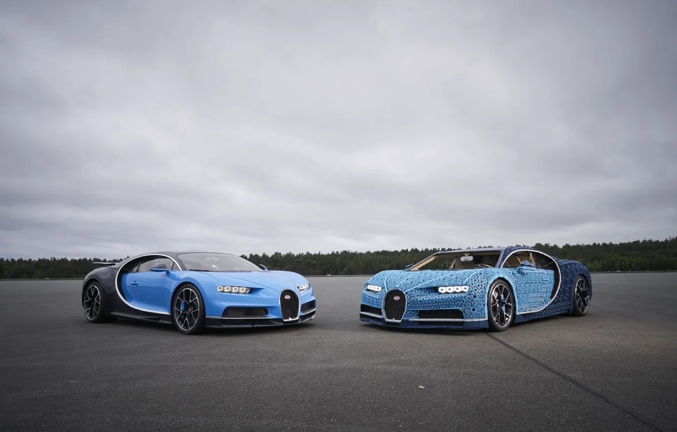 Photo wallpaper Blue, Lego, Gipercar, Bugatti Chiron