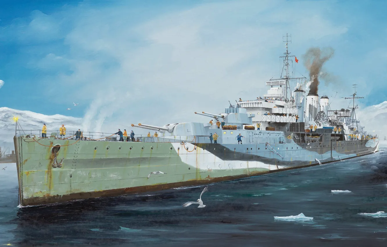 Photo wallpaper UK, cruiser, royal navy, Heavy, Randall Wilson, HMS Kent