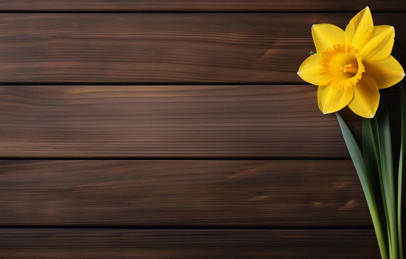 Photo wallpaper flowers, Board, spring, daffodils, AI art, neural network