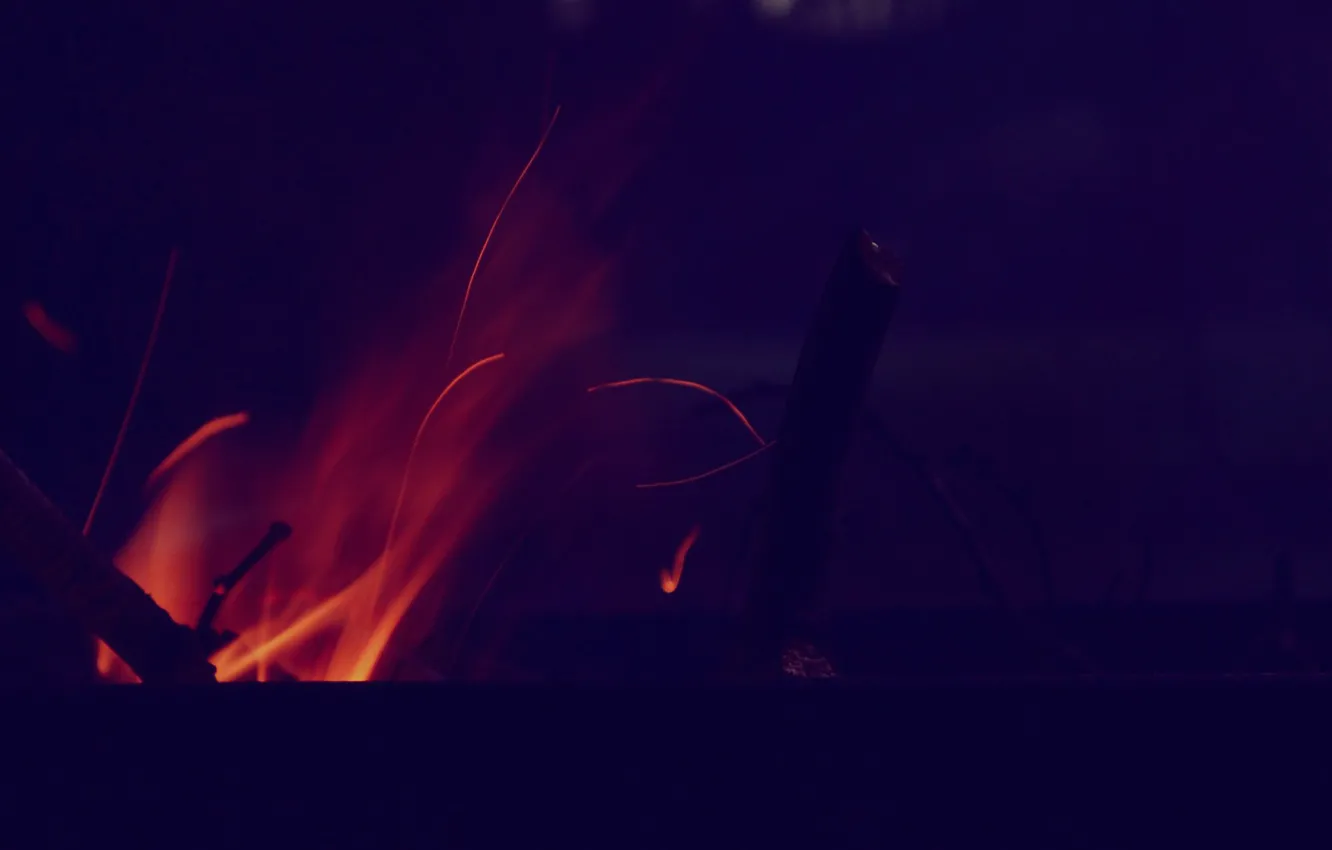 Photo wallpaper light, night, flame, the fire
