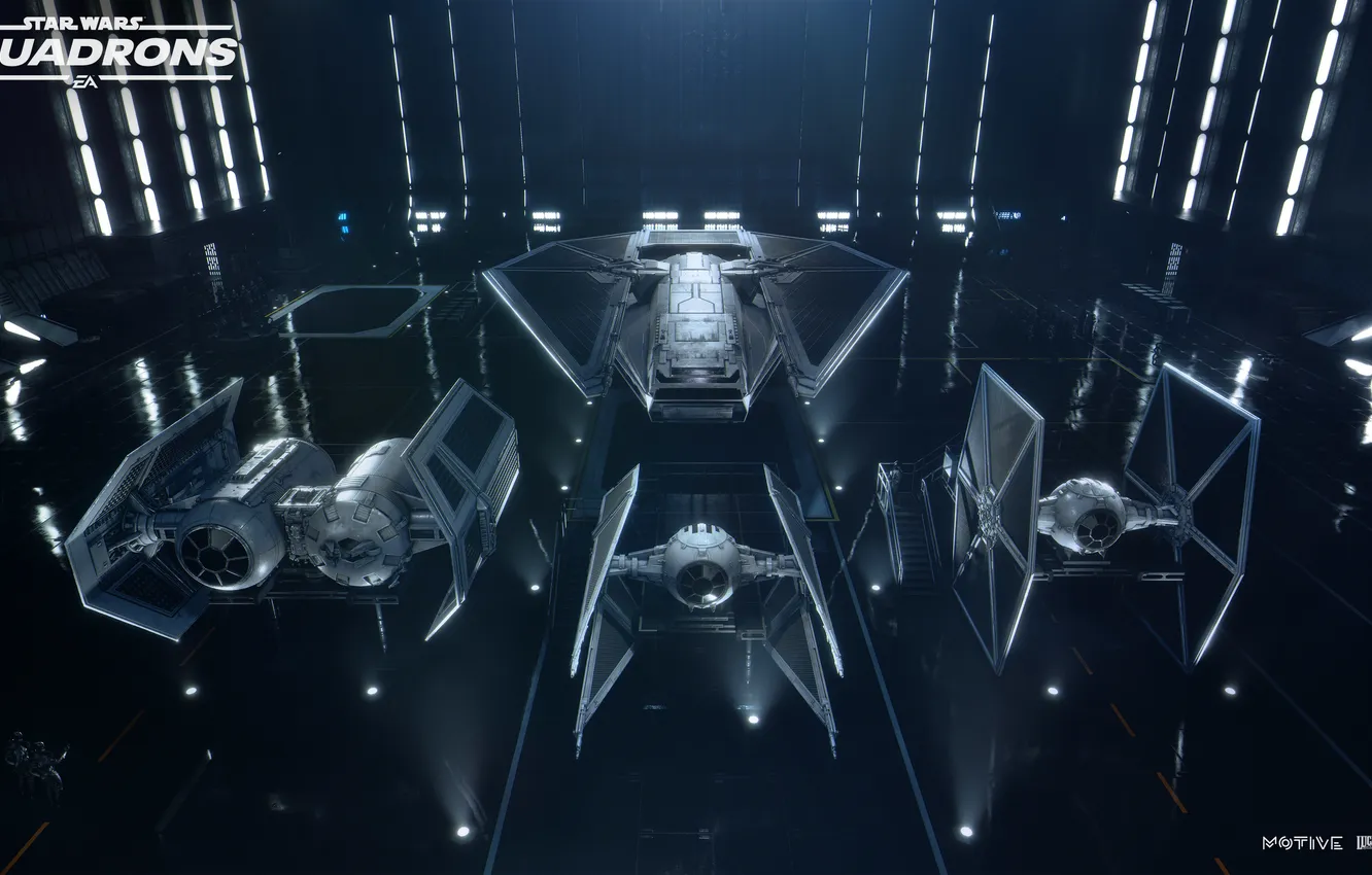 Photo wallpaper games, hangar, Playstation 4, Xbox One, Spacecraft, Star Wars: Squadrons, PC Games, 2020 Games