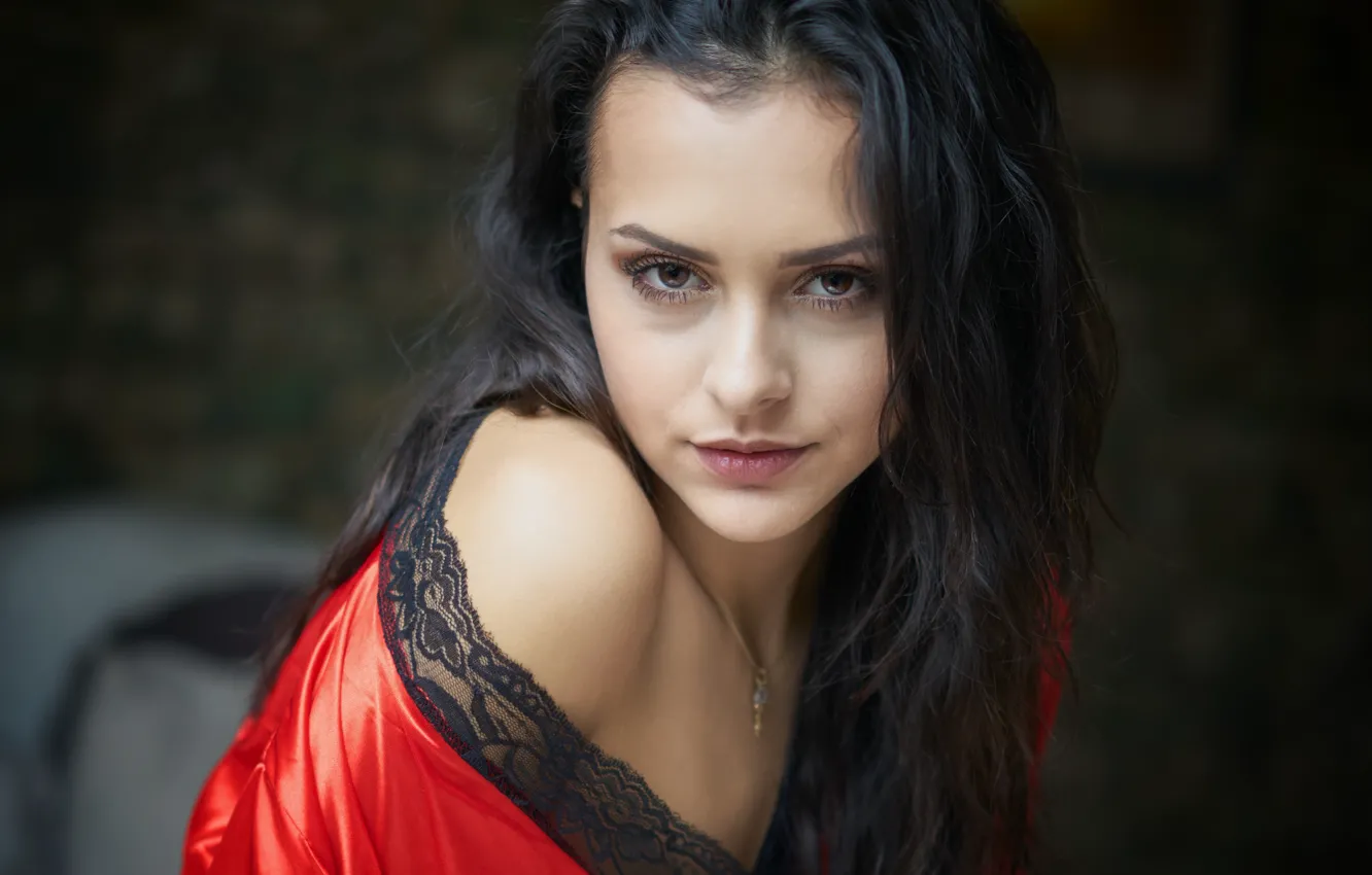 Photo wallpaper look, girl, face, hair, Martin Fuhrmann
