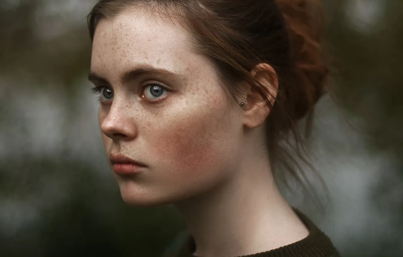 Photo wallpaper freckles, the beauty, Maria, Tatiana Mercalova