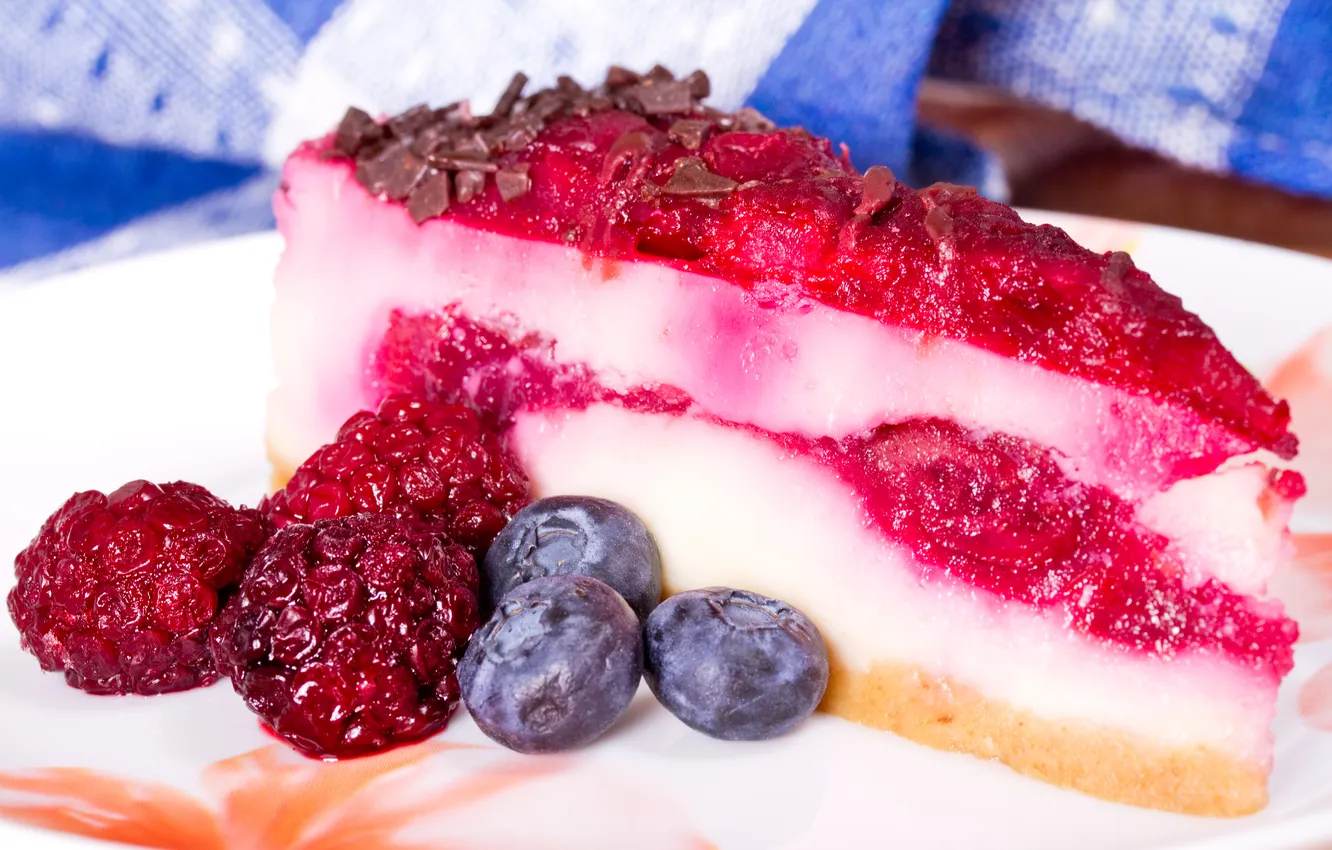 Photo wallpaper berries, pie, cake, cakes, sweet, sweet, dessert, berries