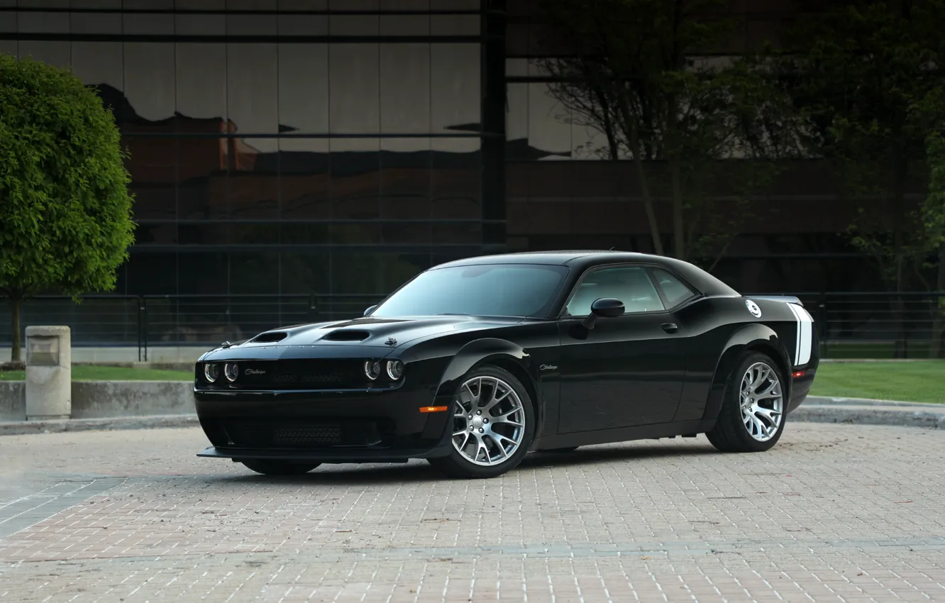 Photo wallpaper Dodge, Challenger, black, muscle car, Dodge Challenger SRT Black Ghost