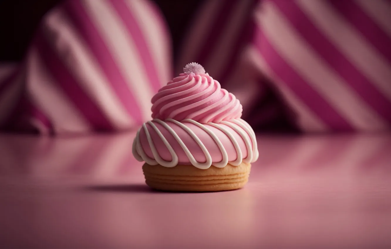 Photo wallpaper cake, cream, dessert, cupcakes, AI art, neural network