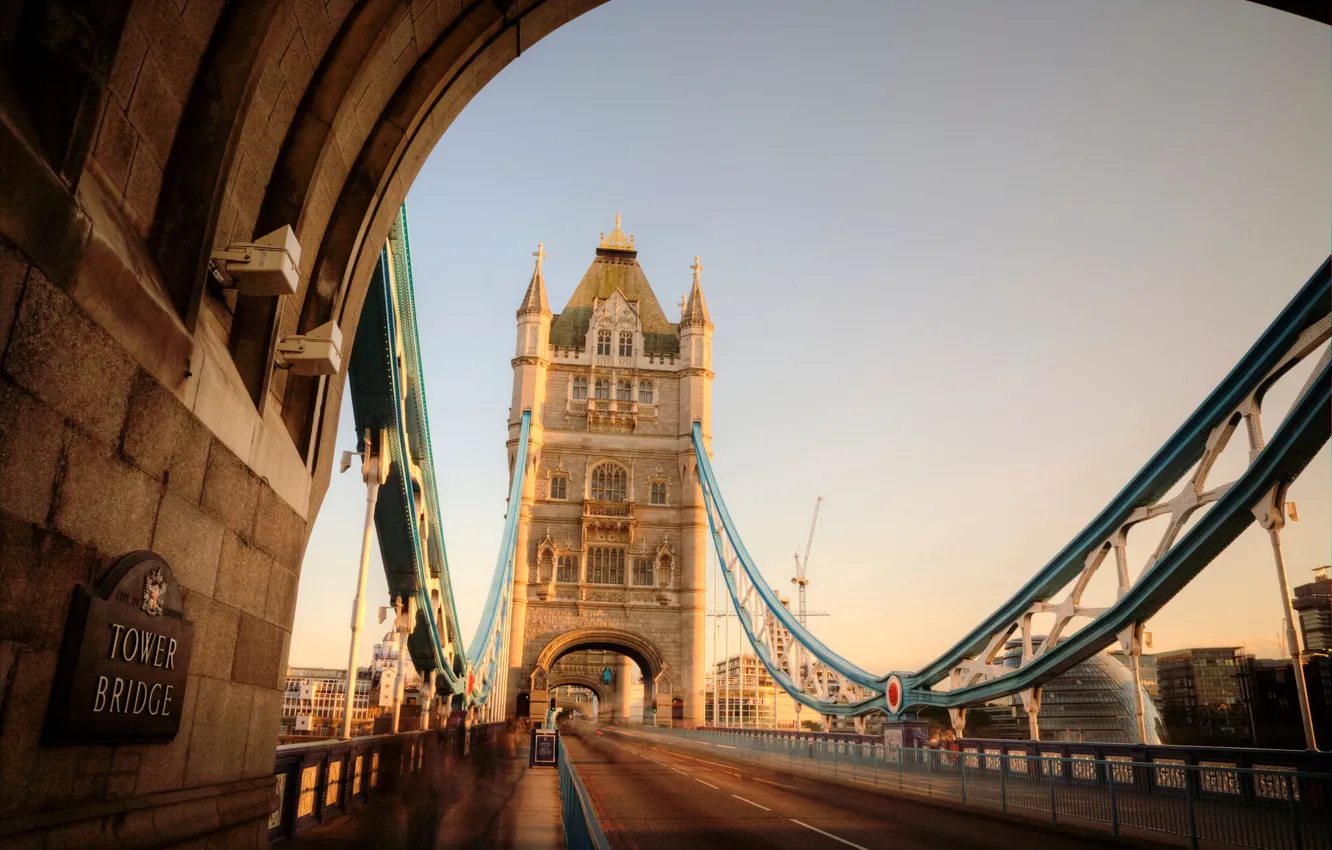 Photo wallpaper England, London, tower, support, Tower bridge