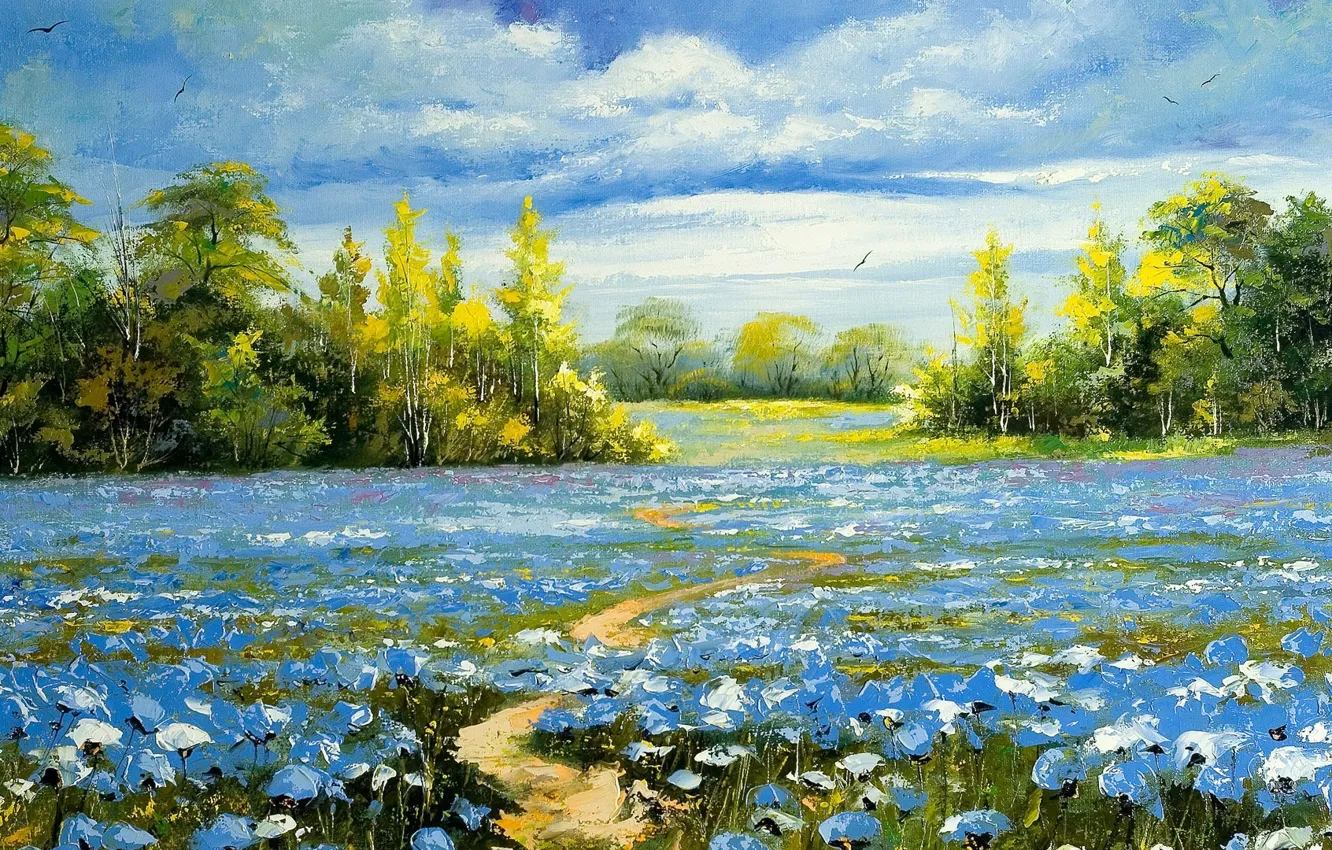 Photo wallpaper trees, landscape, bird, Maki, Trapinch