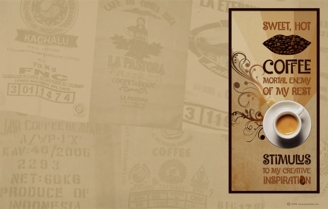 Photo wallpaper creative, coffee, beige
