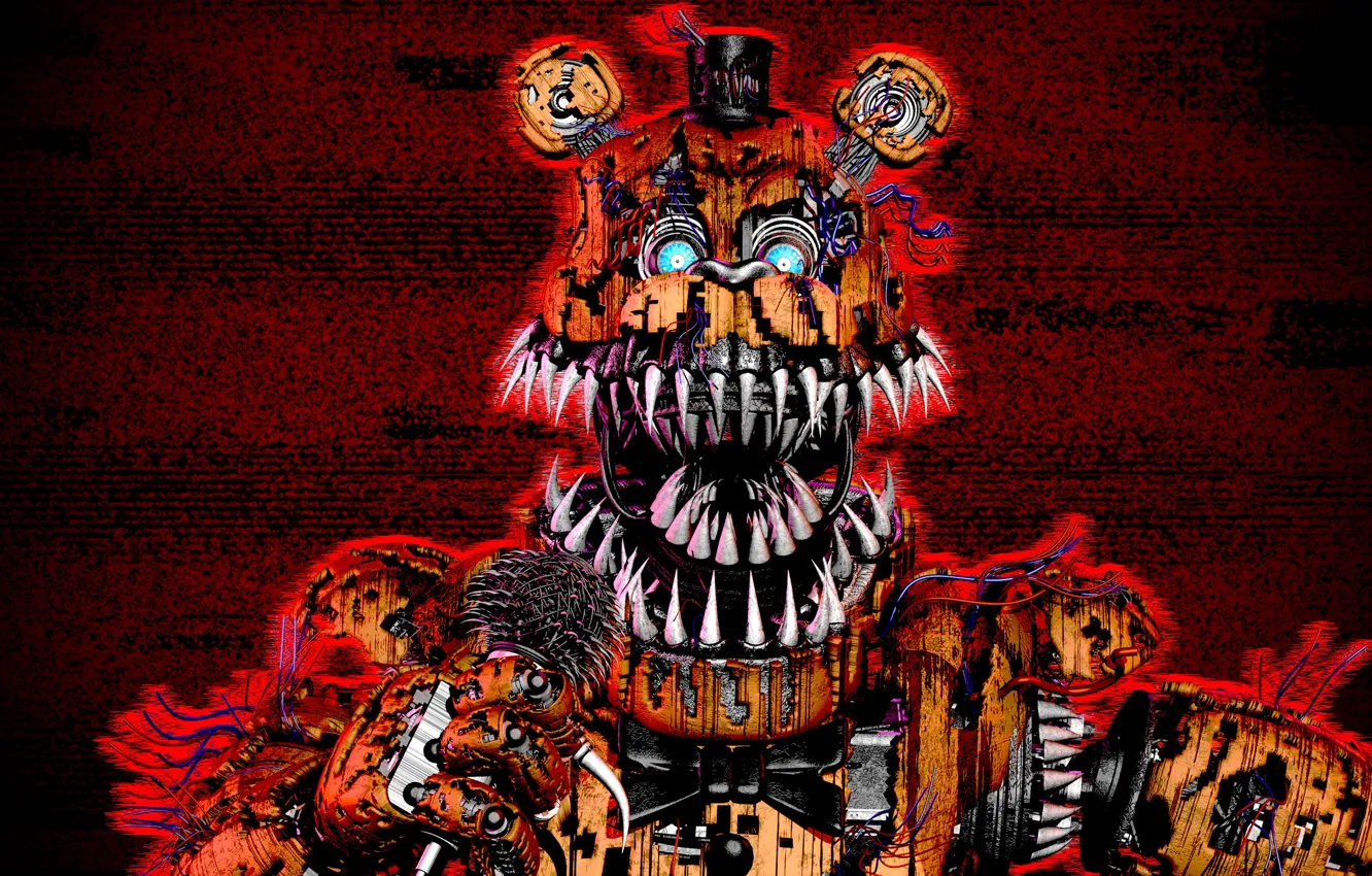 Photo wallpaper background, the game, doll, art, mouth, fangs, Five Nights at Freddy's, Five nights at Freddy's