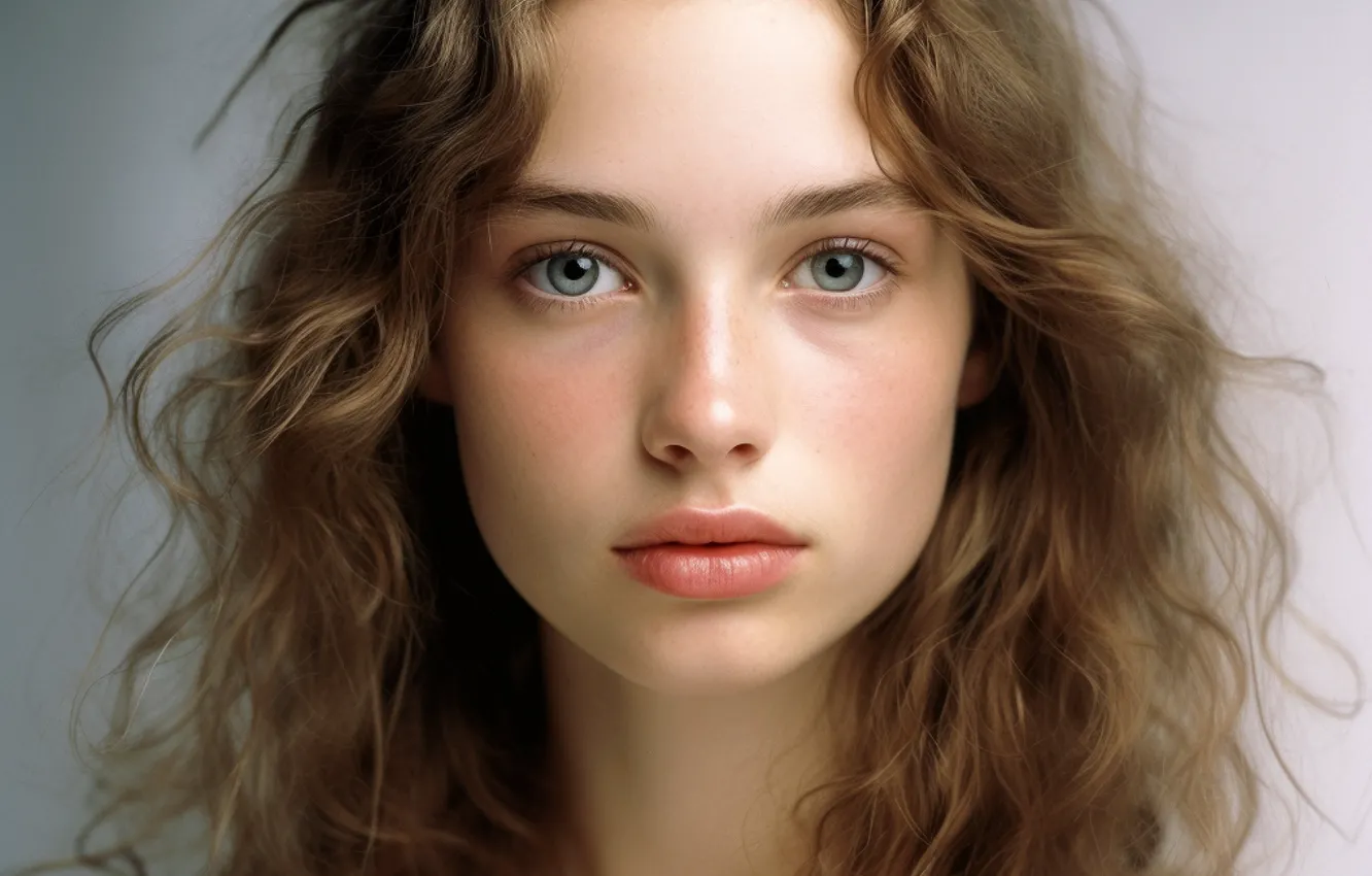 Photo wallpaper portrait, look, girl, AI art, neural network