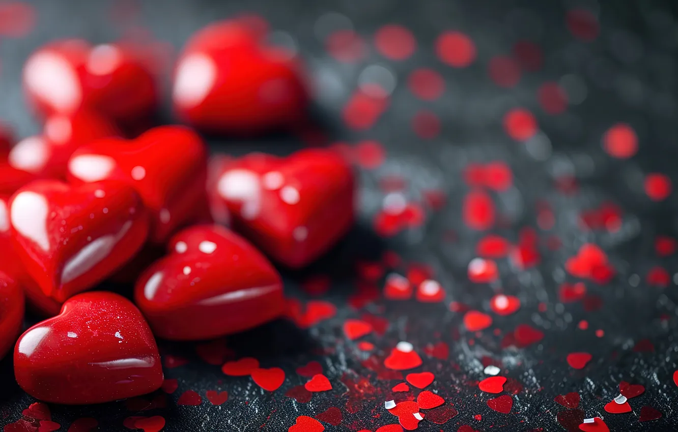 Photo wallpaper love, background, romance, heart, hearts, red, love, happy