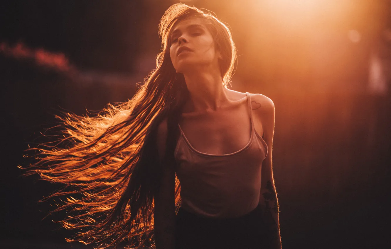 Photo wallpaper girl, mood, long hair, Rachel