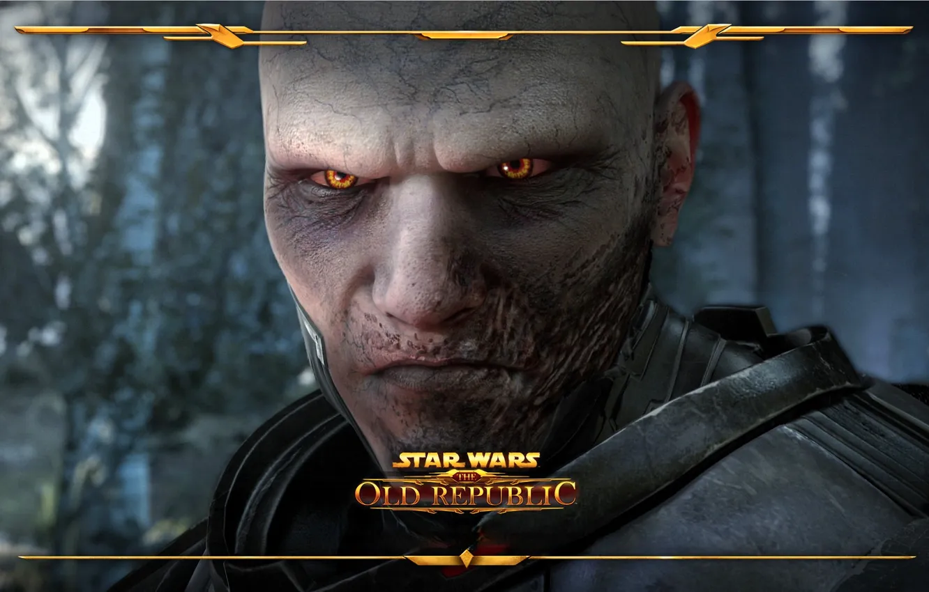 Photo wallpaper forest, look, face, scar, Sith, Star Wars The Old Republic