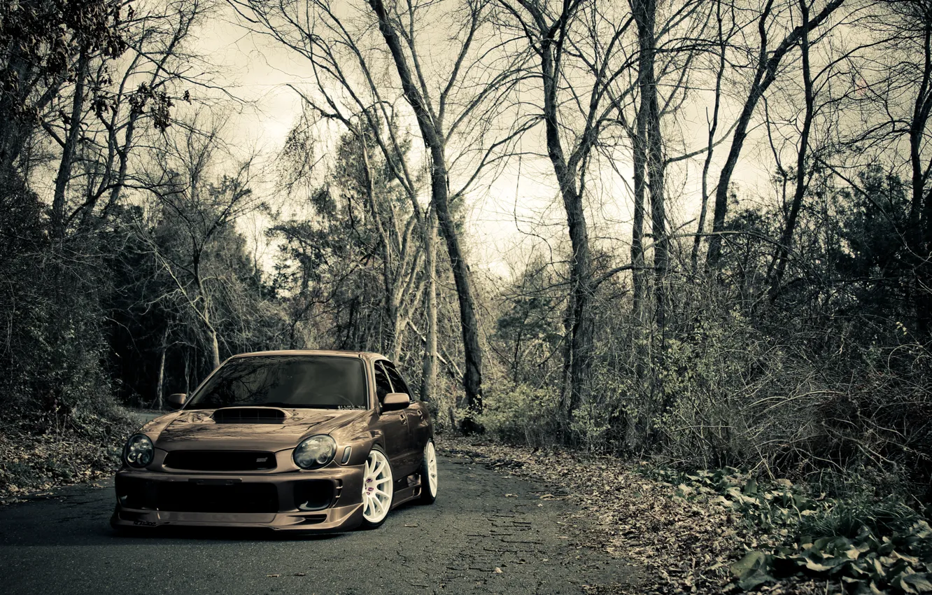 Photo wallpaper nature, subaru, impreza