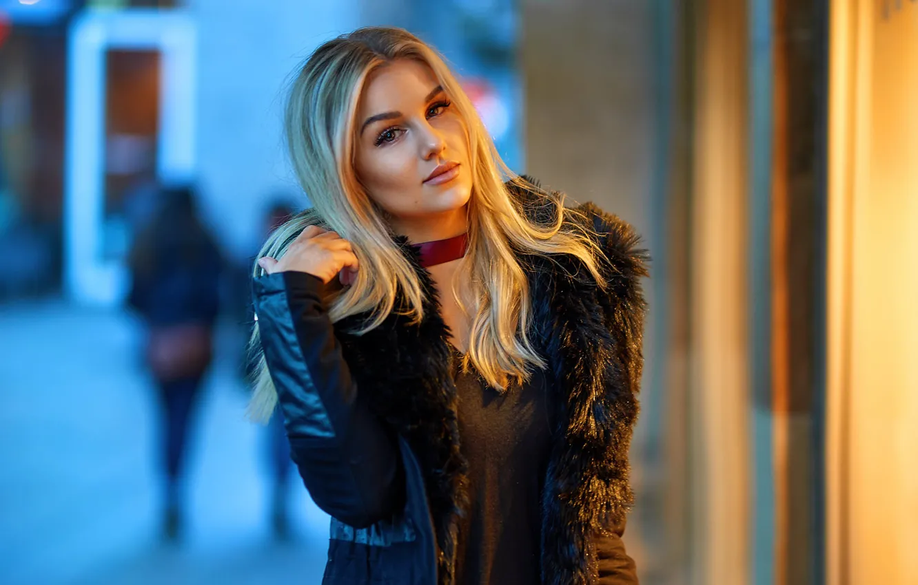 Photo wallpaper look, pose, model, portrait, makeup, hairstyle, blonde, beauty