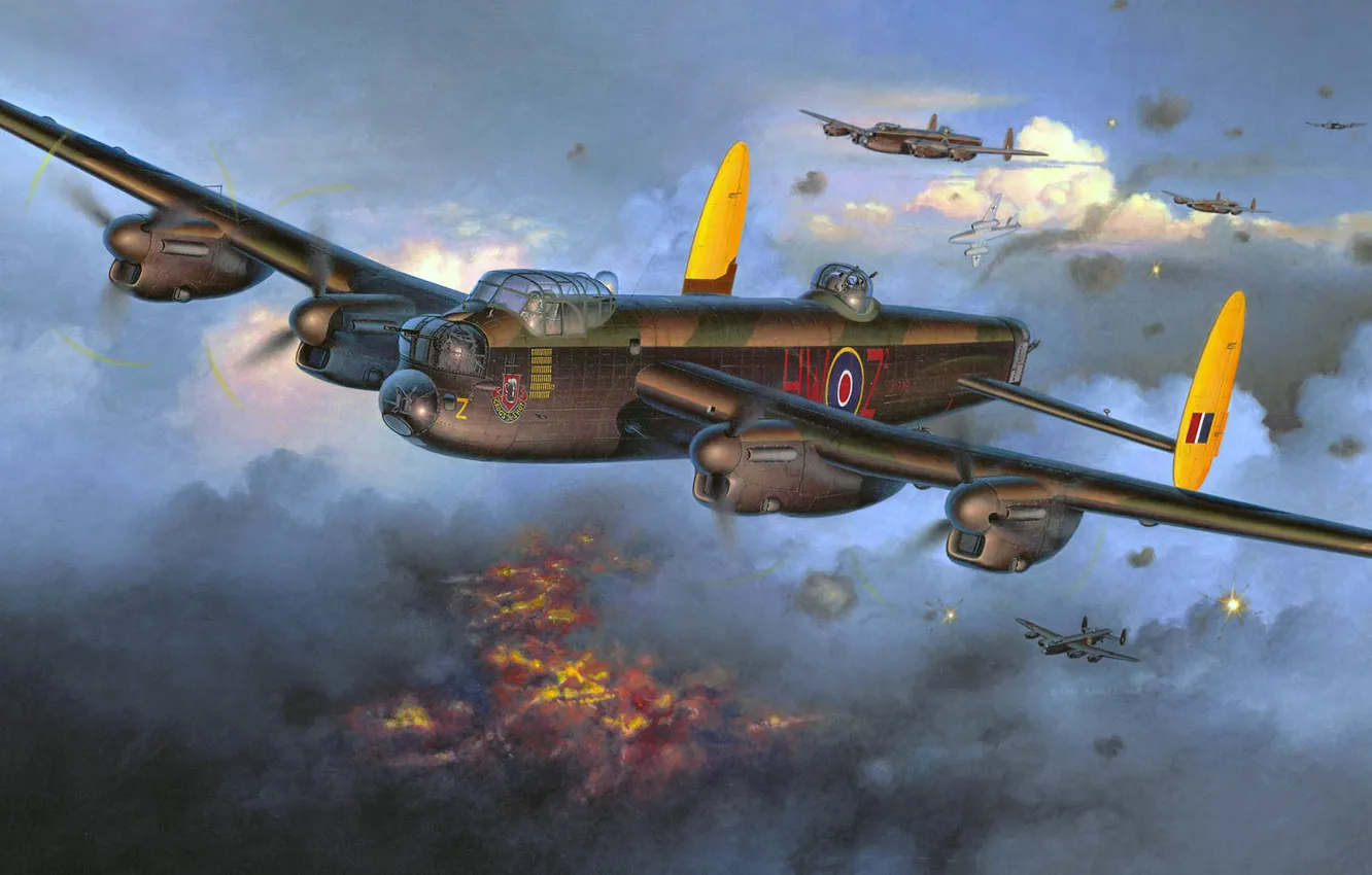 Photo wallpaper RAF, Lancaster, British four-engine heavy bomber, Avro