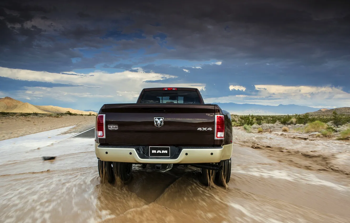 Photo wallpaper machine, auto, the sky, water, clouds, Dodge, Dodge, Ram