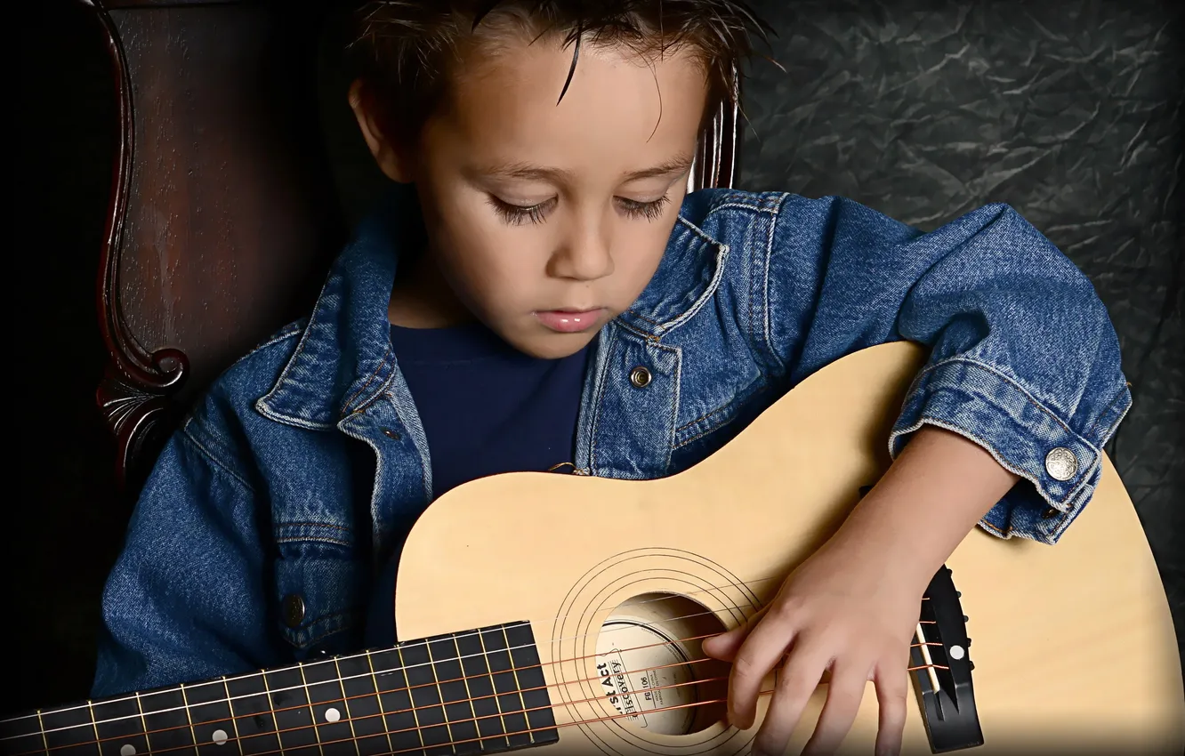 Photo wallpaper mood, guitar, boy