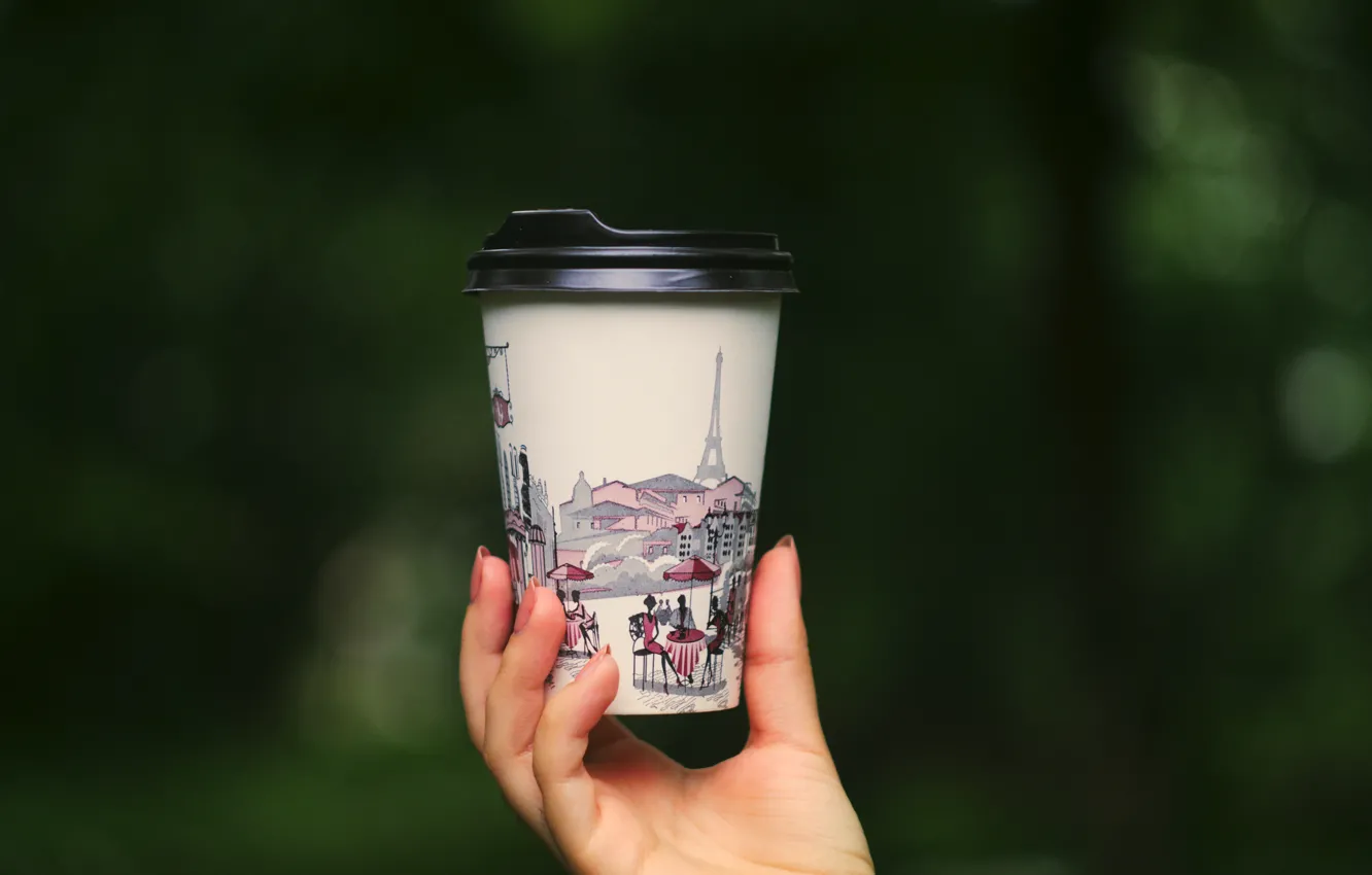 Photo wallpaper coffee, hand, Cup, coffee, arm, hot coffee, a glass, hot coffee