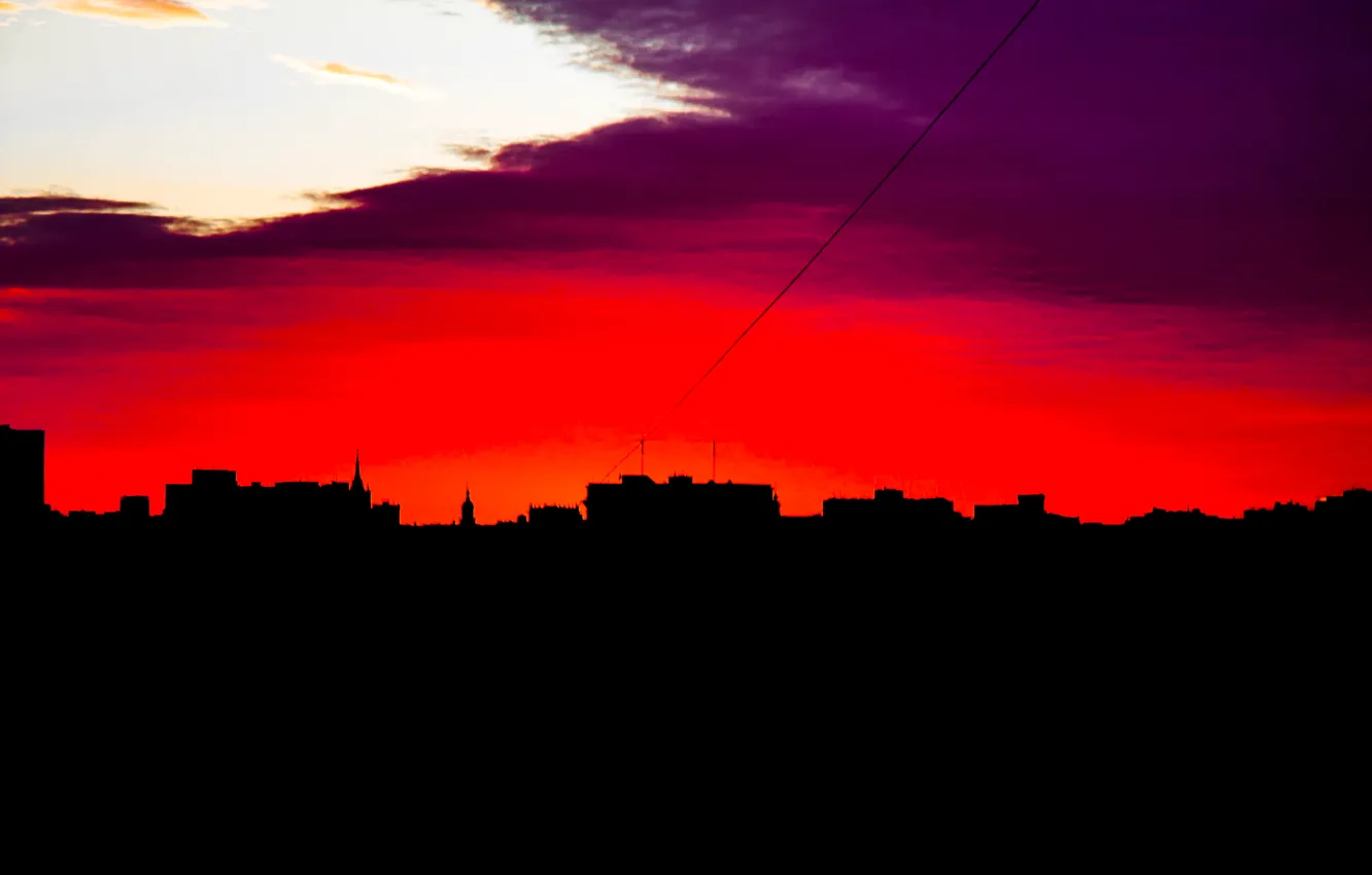 Photo wallpaper sunset, city, the evening, red, Moscow
