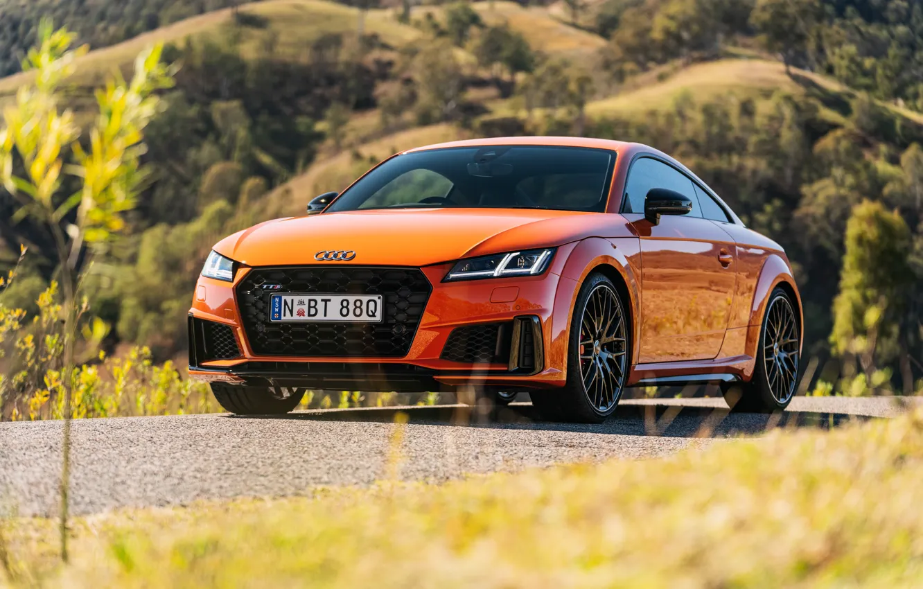 Photo wallpaper Audi, orange, sports car, Audi TTS Coupe, TT