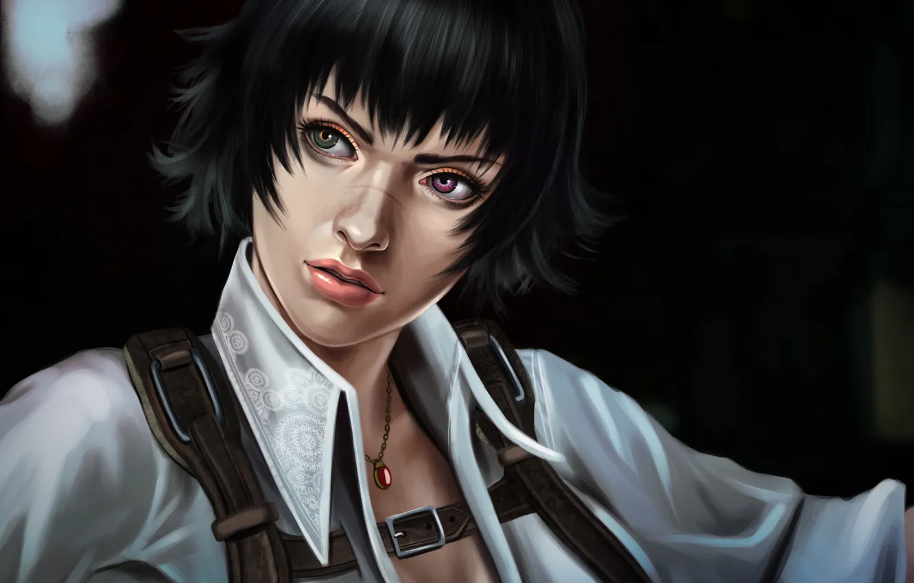 Photo wallpaper girl, face, hunter, Devil May Cry, Lady, Mary