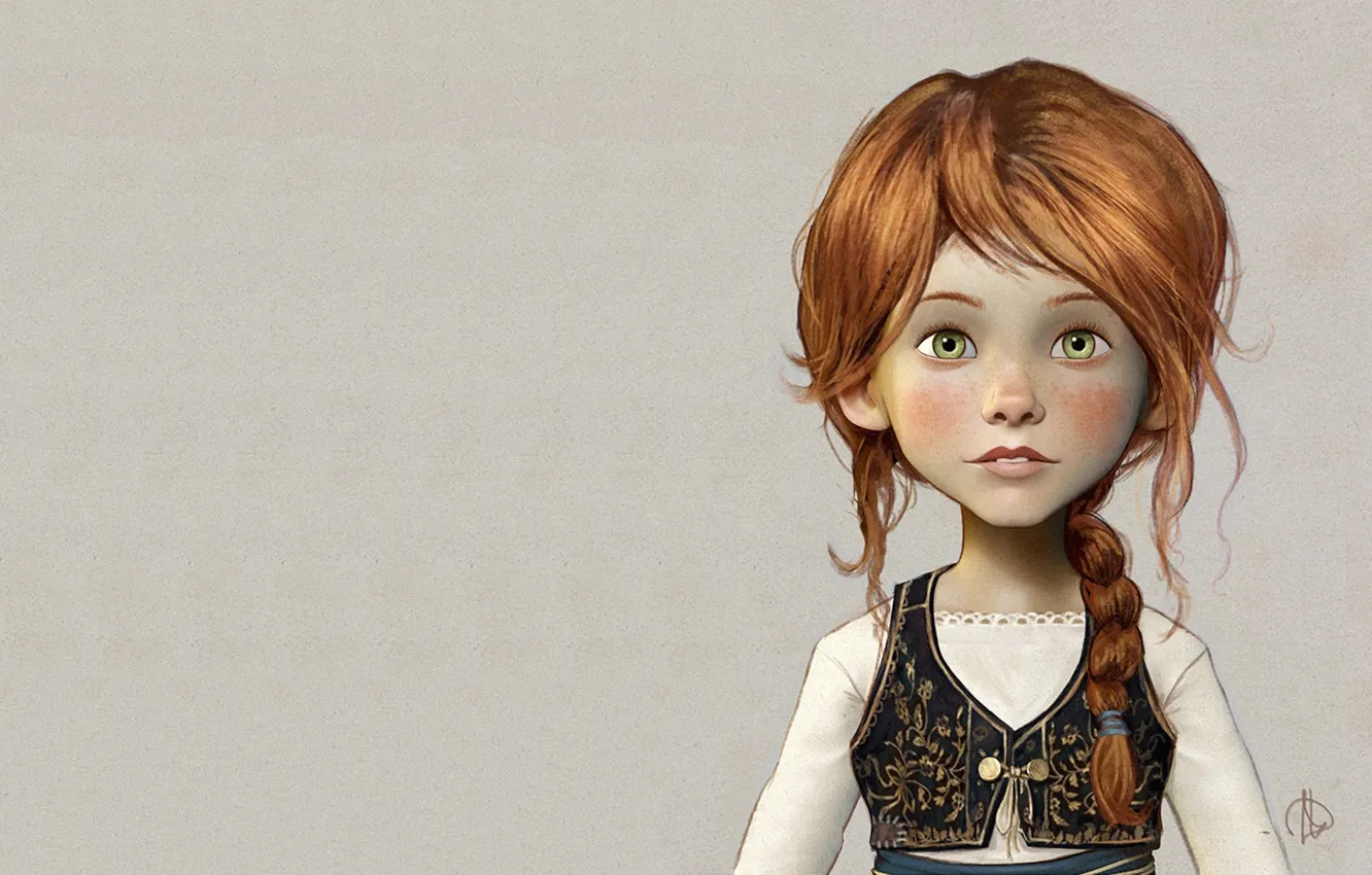 Photo wallpaper art, girl, illustration, porteret, Character design for the CG ANIMATION Ballerina, Jean-Baptiste Monge, Felicie