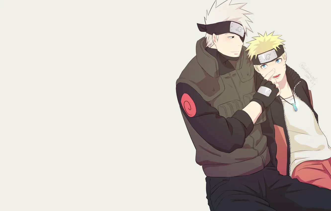 Photo wallpaper Naruto, Hatake Kakashi, NARUTO, Uzumaki Naruto, Fanart