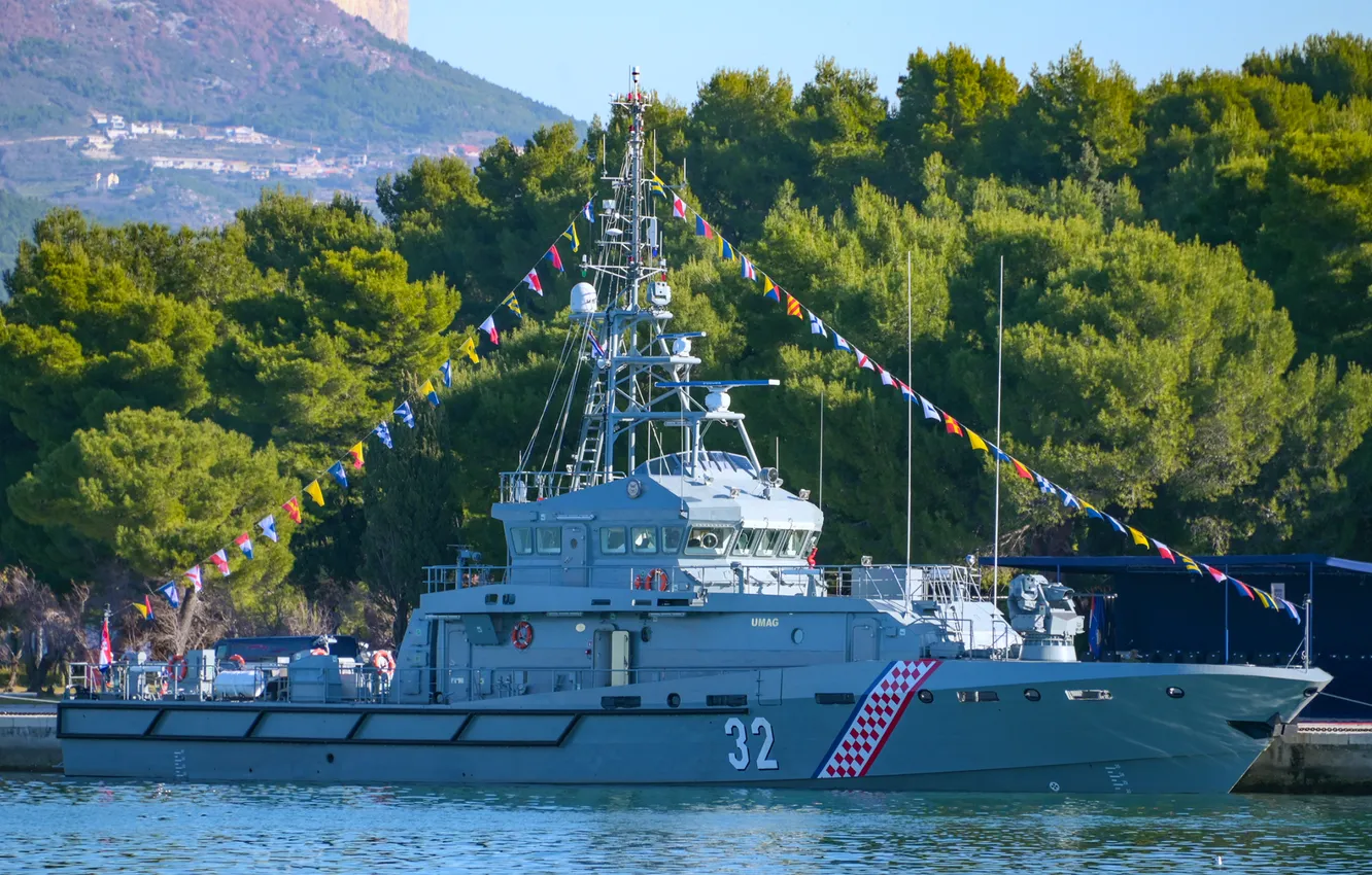 Photo wallpaper Croatia, patrol ship, Umag