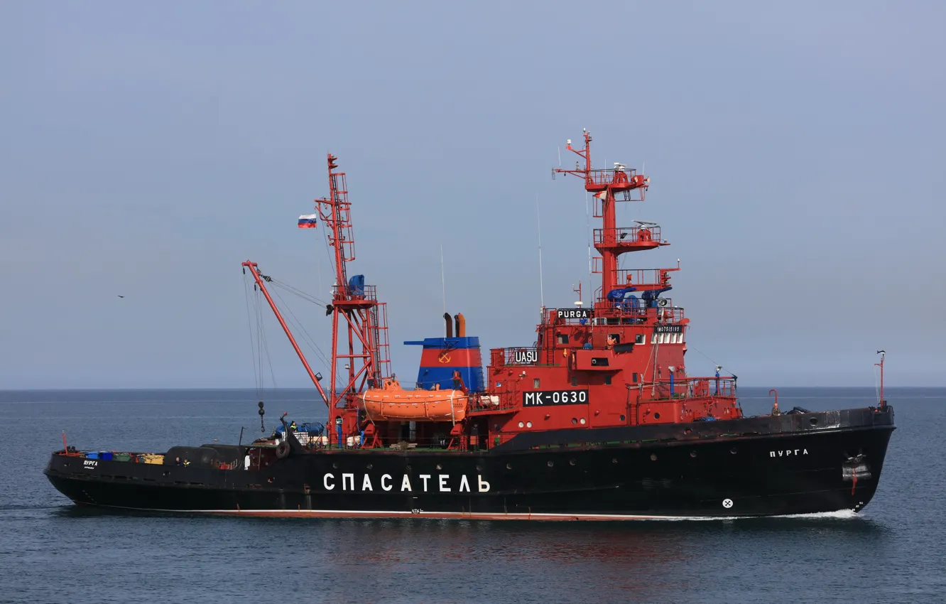 Photo wallpaper The ship, Blizzard, rescue