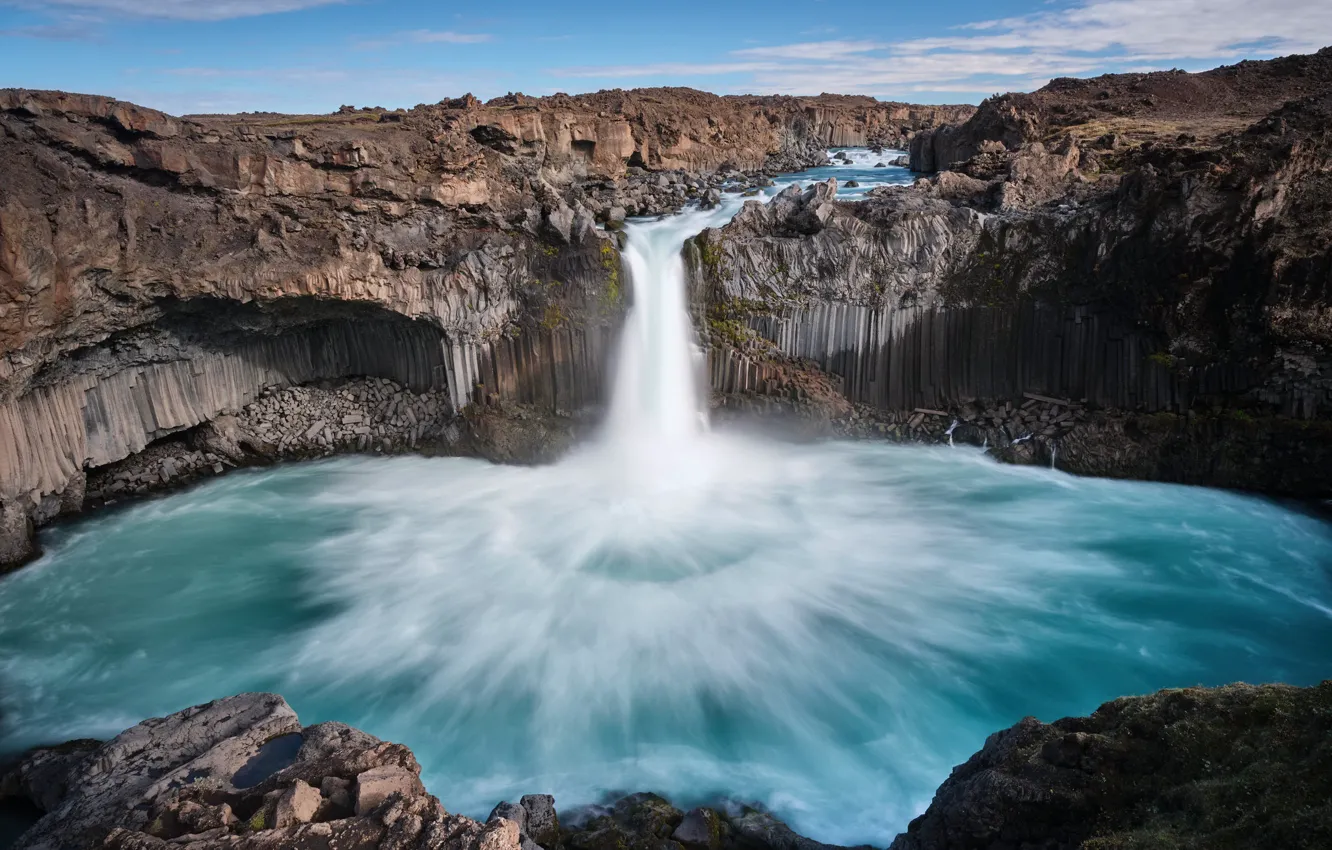 Photo wallpaper waterfall, Iceland, Aldeyjarfoss