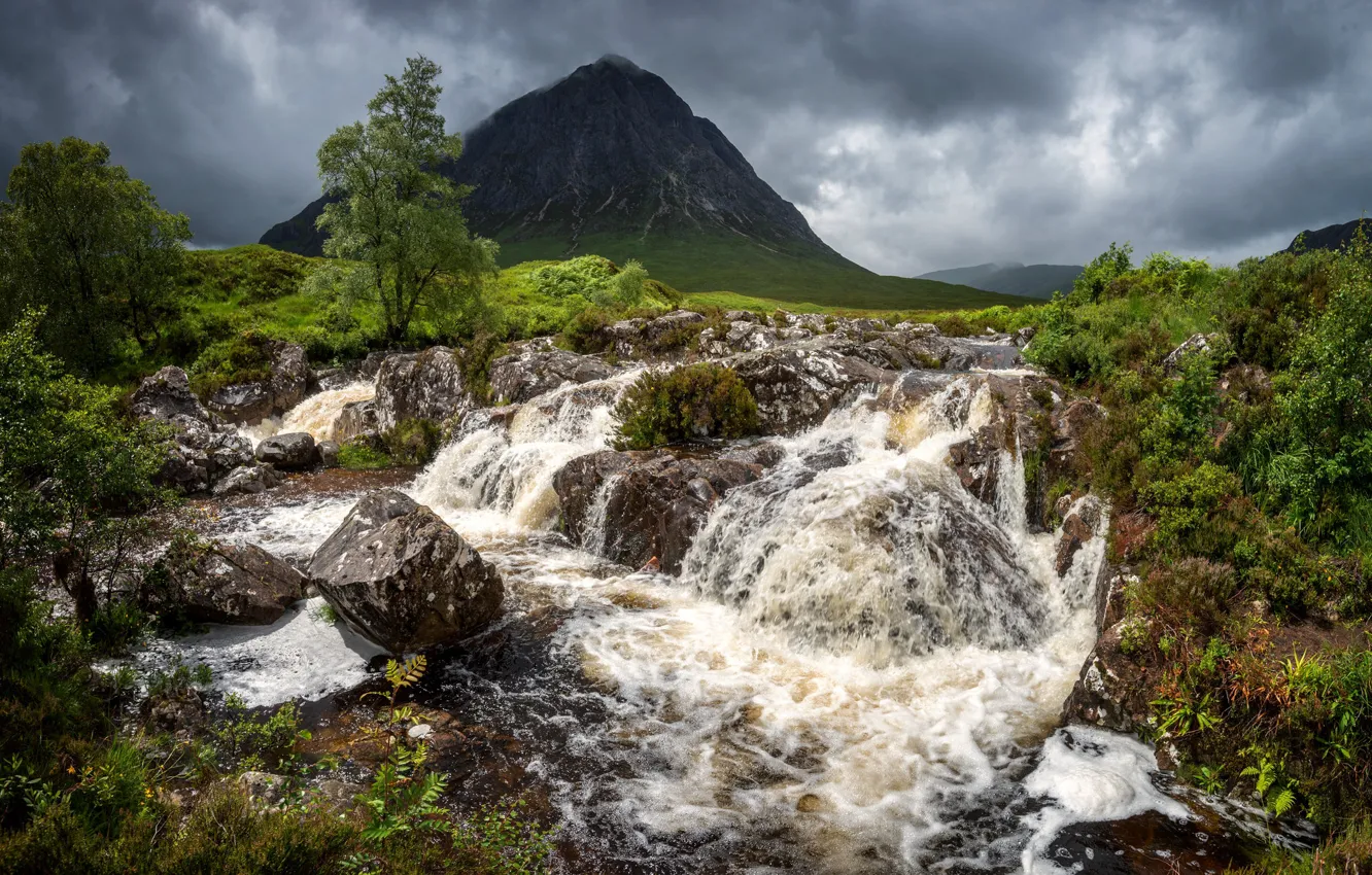 Photo wallpaper river, waterfall, Scotland, Scotland, Glen Etive