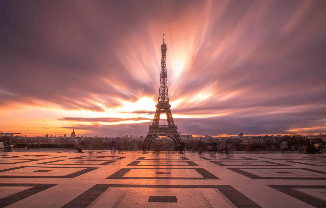 Photo wallpaper the city, France, Paris, Eiffel tower