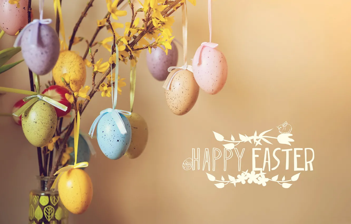 Photo wallpaper holiday, spring, eggs