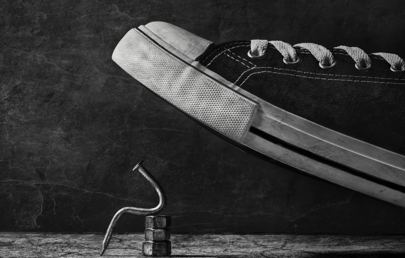 Photo wallpaper sneakers, nails, nail, sneakers, Stephen Clough