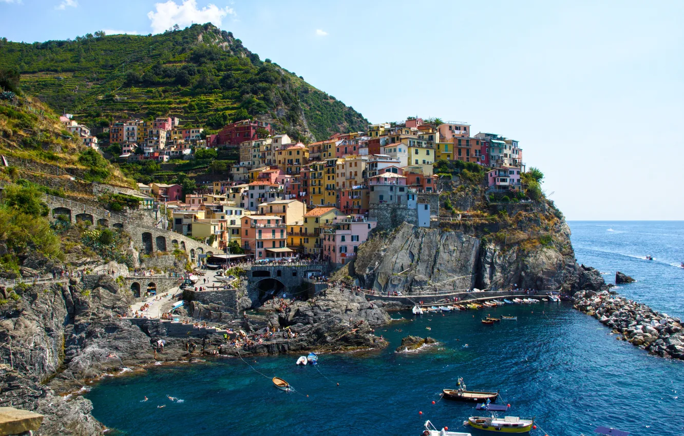 Photo wallpaper Italy, rock, Manarola