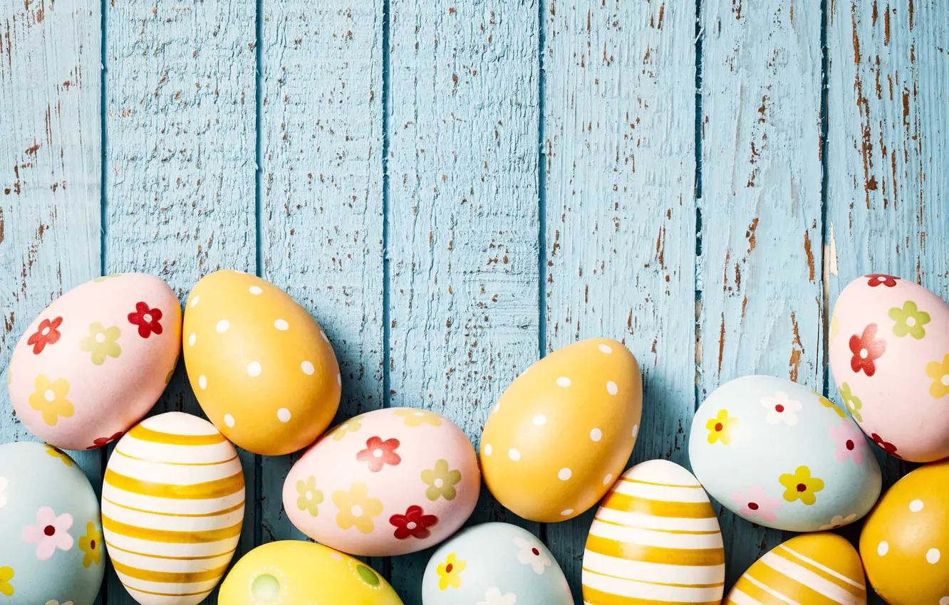 Photo wallpaper Board, eggs, Easter, eggs