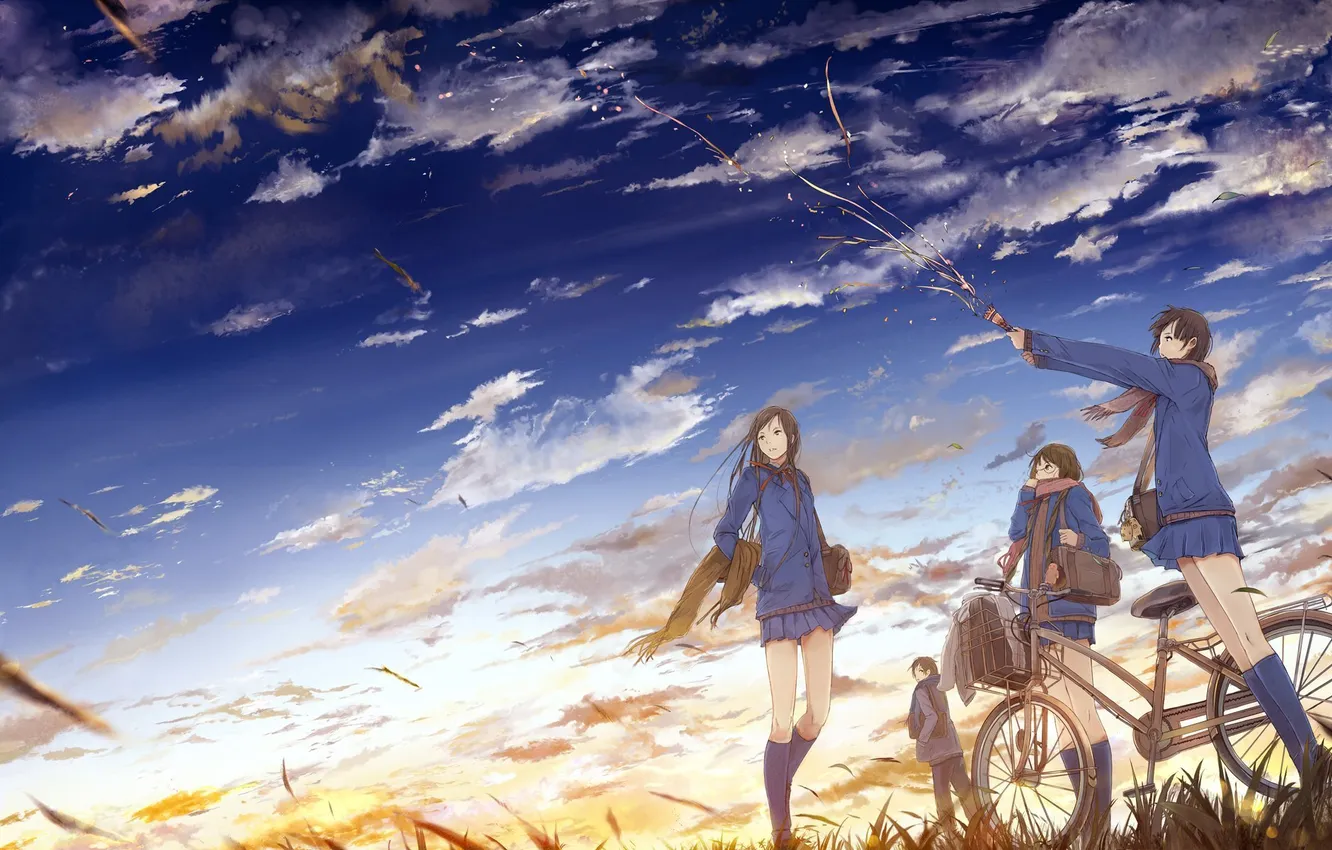 Photo wallpaper the sky, Anime, friend