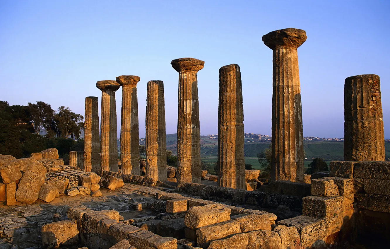 Photo wallpaper The temple of Hercules, Hera Temple in Agrigento