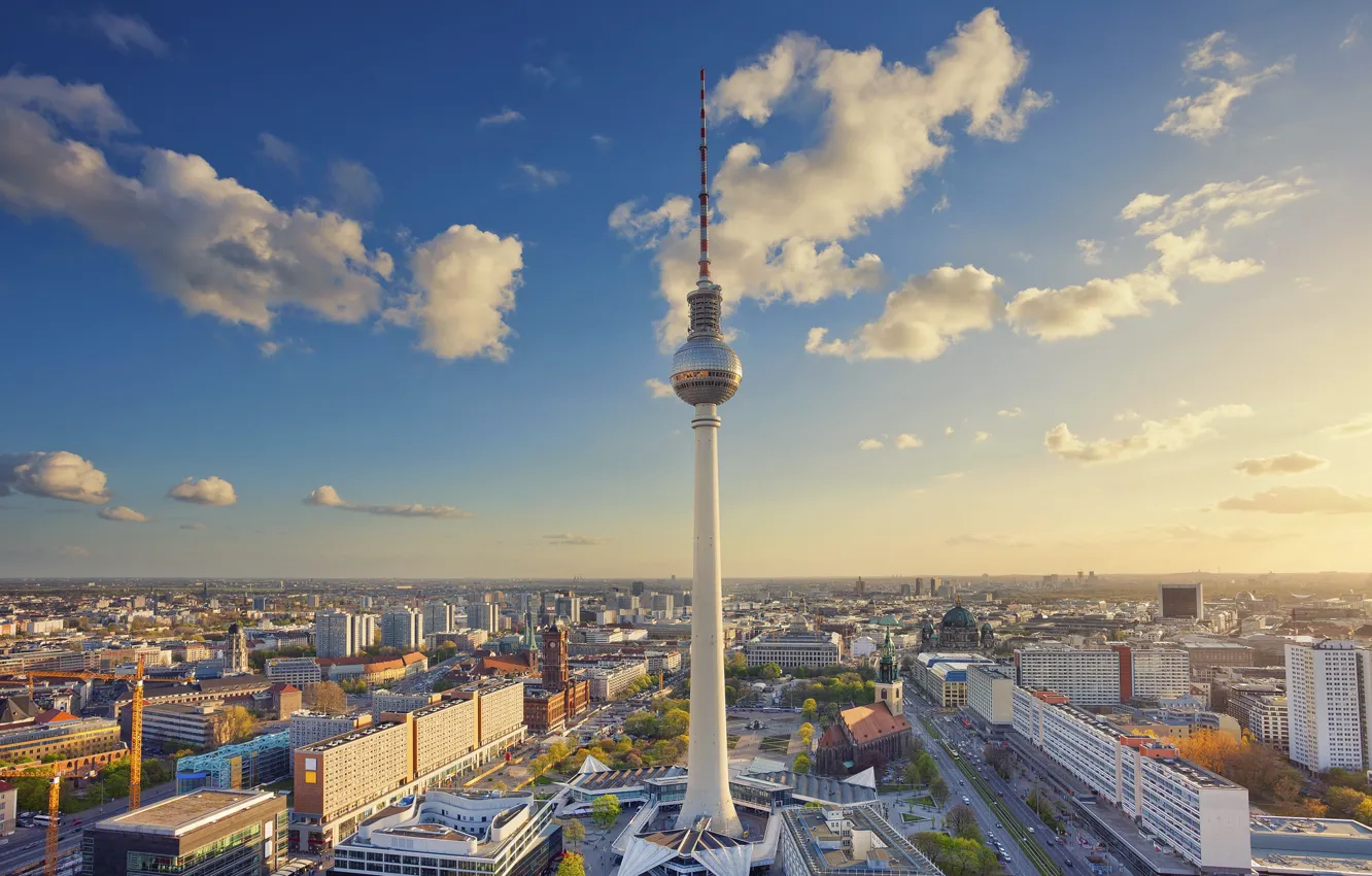 Photo wallpaper tower, Germany, area, panorama, Berlin, Alexanderplatz