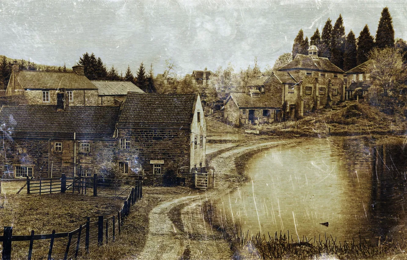 Photo wallpaper England, texture, Sepia, bу dominat