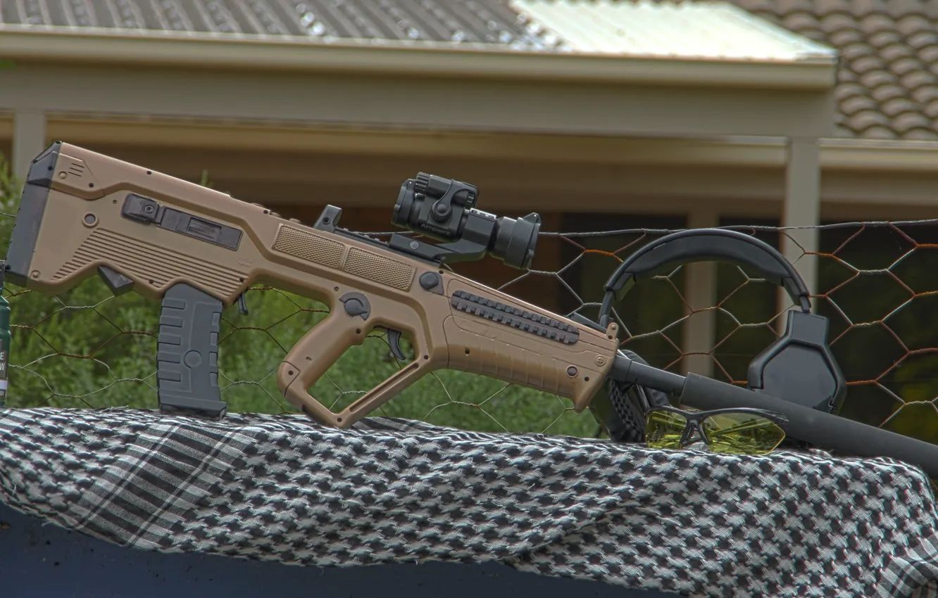 Photo wallpaper weapons, machine, sight, rifle, muffler, assault, "Tavor", CTAR-21