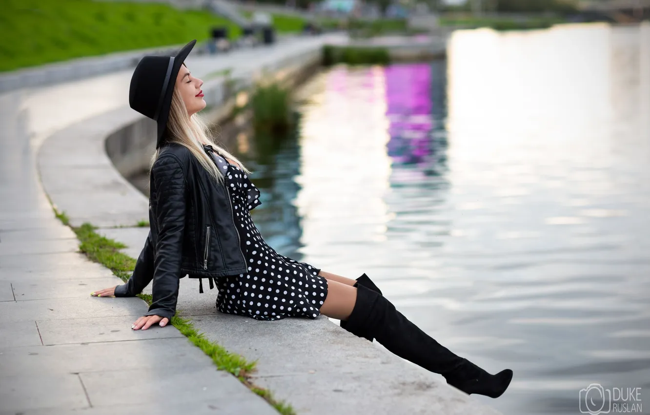 Photo wallpaper girl, sexy, smile, Wallpaper, sweetheart, model, bright, hat
