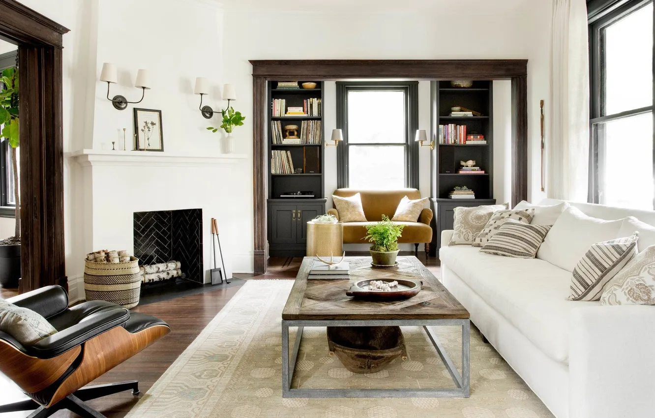 Photo wallpaper design, style, room, interior, fireplace, living room, upholstered furniture, prroject-x