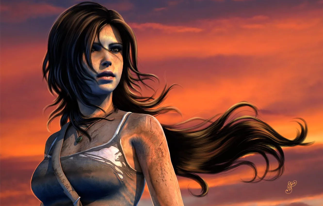 Photo wallpaper the sky, look, sunset, face, hair, the game, Mike, dirt