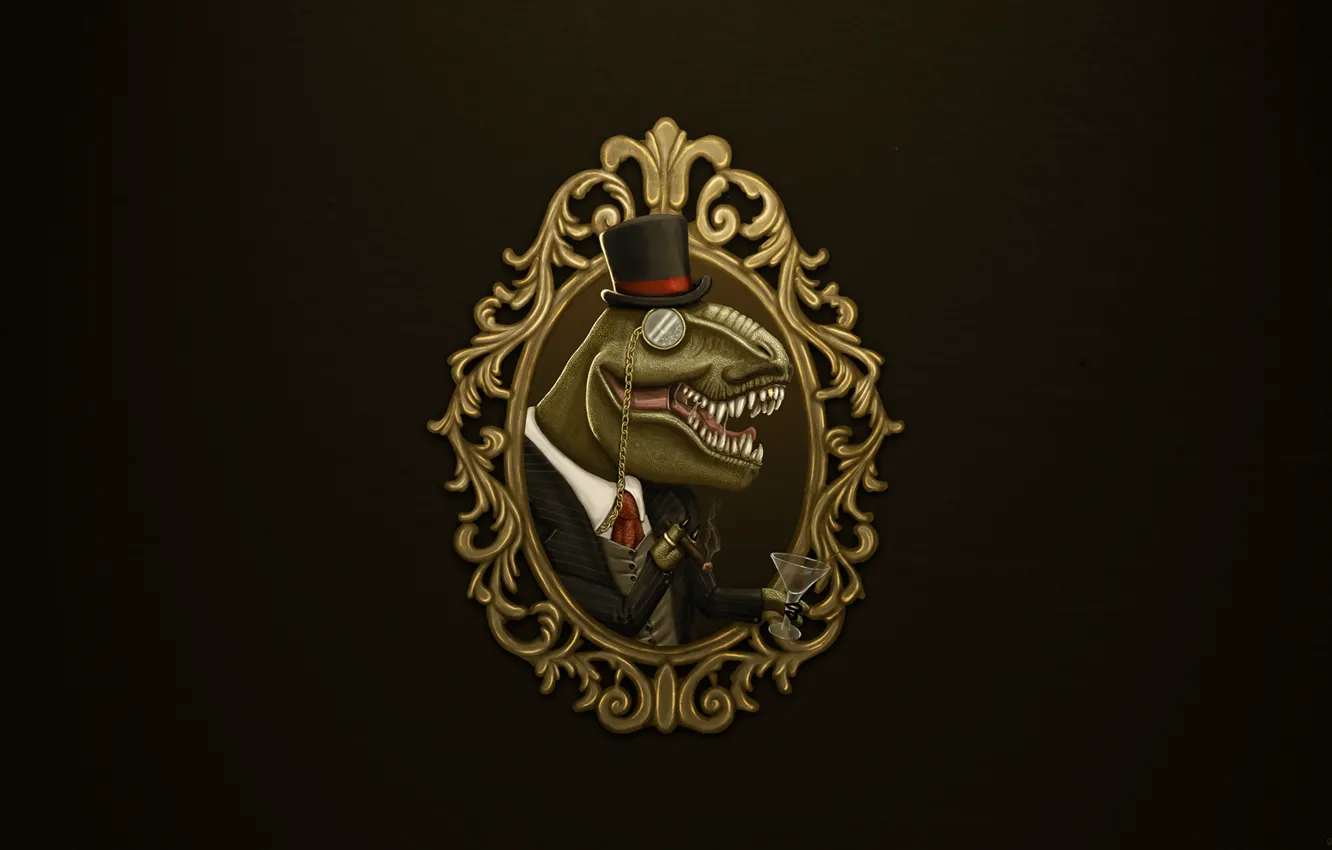 Photo wallpaper martini, teeth, dinosaur, t rex