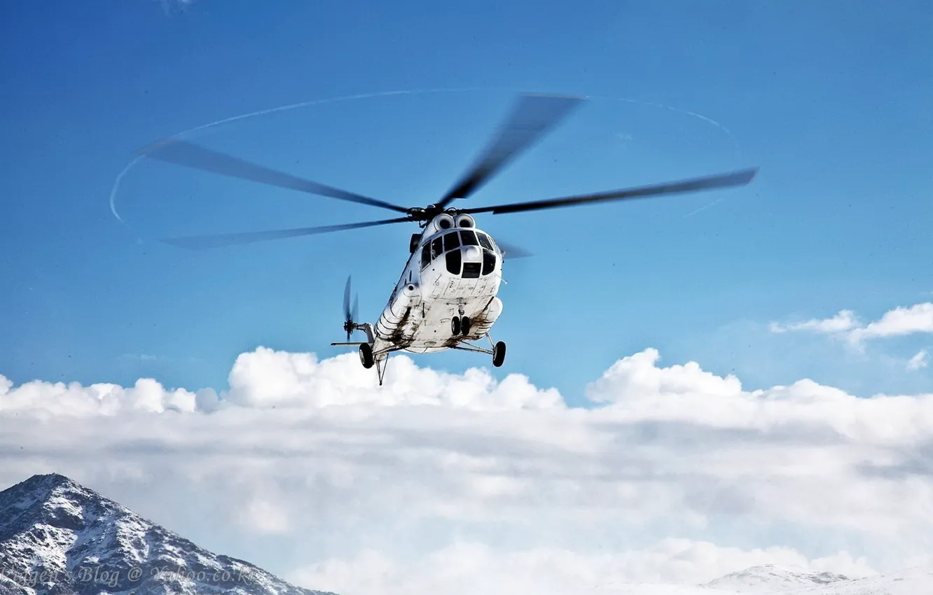 Photo wallpaper aviation, mountains, helicopter, helicopter