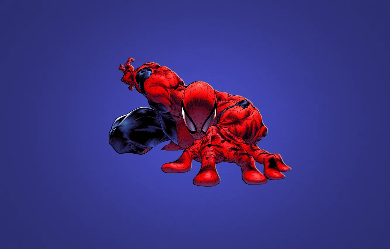 Photo wallpaper blue, red, red, marvel, comic, comics, Spider-man, Spider-Man