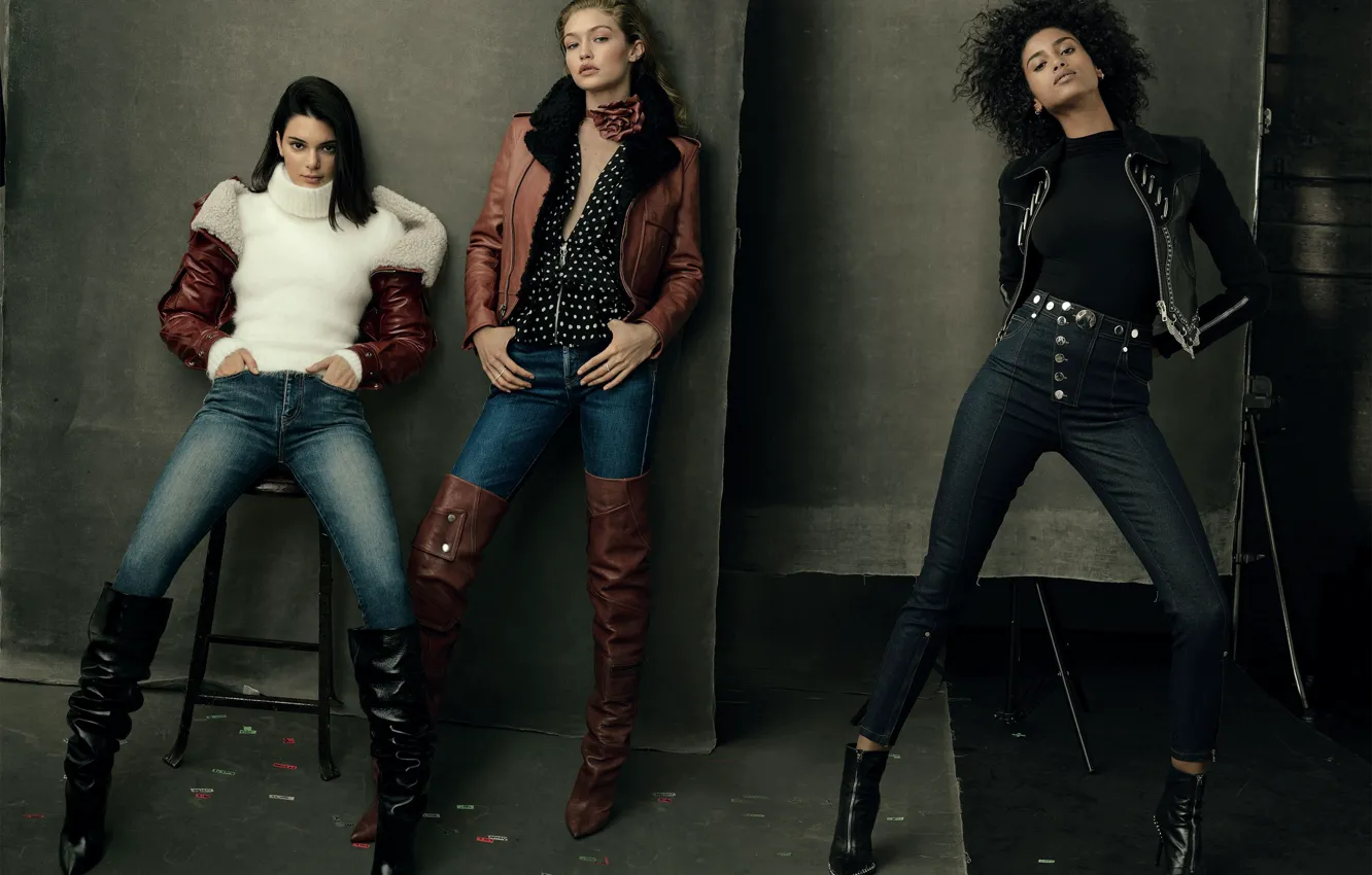 Photo wallpaper model, three, Kendall Jenner, Gigi Hadid